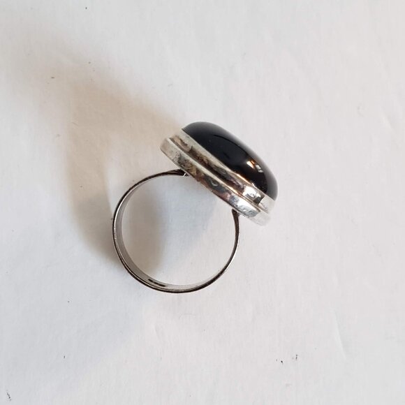 Big Unisex 925 BLACK ONYX Sterling Silver Ring Huge Large Women's Men's Jewelry - Picture 6 of 12